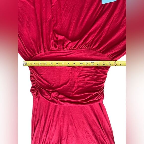 NWT Marciano draped asymmetrical hem midi dress Large - Picture 7 of 9